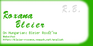 roxana bleier business card